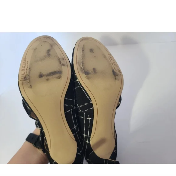 Vintage Y2K Isaac Mizrahi Black White Plaid Serena Pumps 3" US 8 - Picture 8 of 9